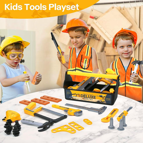 Set Set 3 4 5 Zealous Kids Tool for Boys,Toddler Tool with Kids Tool Box & Electronic Toy Drill,Construction Pretend