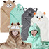 Hushlibaby Hooded Baby Towels 4Pack Unisex Hooded Towels Super Soft Absorbent Baby Boys
