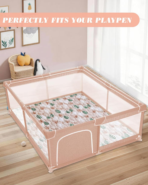50x50 Inch Viviland Baby Mats for Floor, Playpen Mat, Thick Cushioning Padding Playmat for Baby and Toddlers Infants