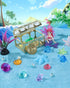 sikmcle Ocean Sensory Bin Blue Moldable Sensory Sand Kit Sandbox with Lid Colorful Plastic Sea Shell Conch Starfish