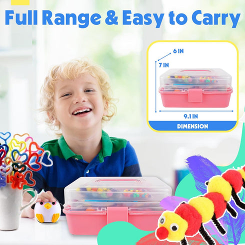 1400+ Set, 3 4-8, 8-12, SMILESSKIDDO Arts Craft Supplies for Kids - PCS Toddler DIY Craft Art Supply Portable Layered