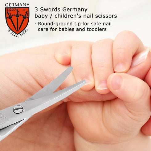 3 (555) Swords Germany - Baby Nail Scissors Safety Scissors with round tips for Children - Babies - toddlers - Infants
