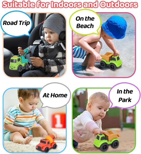 2 3 3 1 2-4, Toddler Cars Toys for Year Old Boy, in Dump Truck Mixer Cement and Crane Toys for Baby Boy Girls, BPA