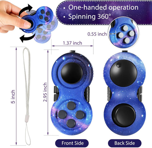 2 Skylety Pcs Fidget Toys for Adults Controller Fidget Pad Stress Relief Cube Clicker Game Controller Sensory