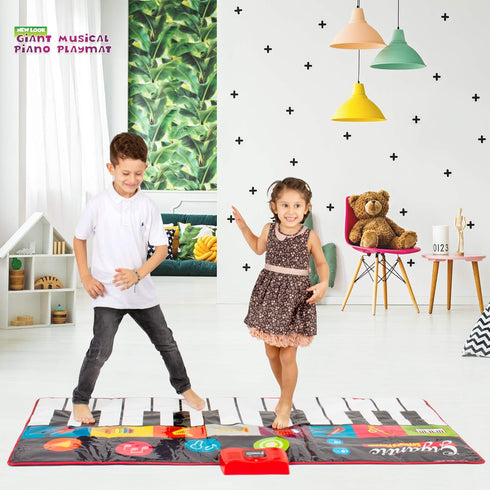 AbcoSport 8 70" 24 Abcotech Kids Floor Piano Mat | Giant Dance Floor Keyboard Sensory Toys | Play, Record, Playback
