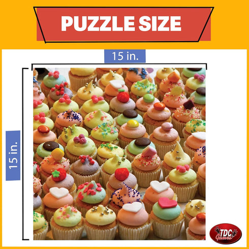 TDC Games 500 Piece Jigsaw Puzzle - World’s Most Difficult Double Sided Cupcakes