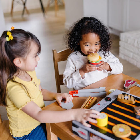 Set 3+ Melissa & Doug Grill and Serve BBQ with Pretend Play Toy Food & Kids Play Kitchen Accessories, Preschool