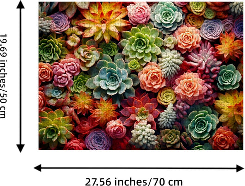 1000 Piece Puzzle for Adults - Succulent Plants Family Puzzle Gift (Succulent, 1000 pieces)