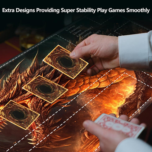 MTG Card Playmat with Magic Zone - Non-Slip Game Play Mat for TCG and RPG Games, 24 x 14 inches
