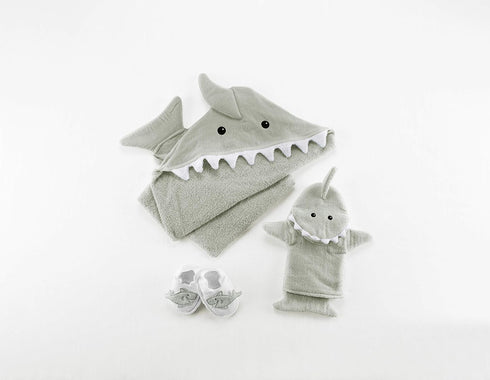 Set Baby Shark Baby Gift -Babies Bath Essentials, Newborn Baby Boy Gift, Shark-Themed Shower Gift