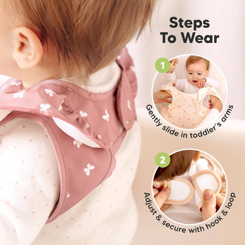 2-Pack 6-12 1-3, KeaBabies Waterproof Bibs for Baby Girl,Boy Lightweight, Large Baby Bibs for Eating, Wearable Food
