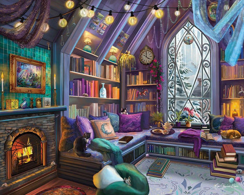 White Mountain Book Nook, 1000 Piece Jigsaw Puzzle for Adults, Children, Grandparents