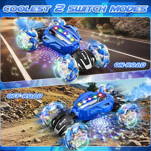 6-12, 4WD 360Rotation 6 7 8 9 10 11+ Gesture Sensing RC Stunt Car - Boys Toys Age Hand Controlled Remote Control Car