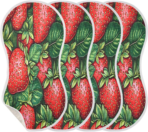 YETTASBIN Strawberry Muslin Baby Burp Cloth, Super Soft Absorbent Cotton Burp Rag Baby Bibs Feeding Cloth for Newborn