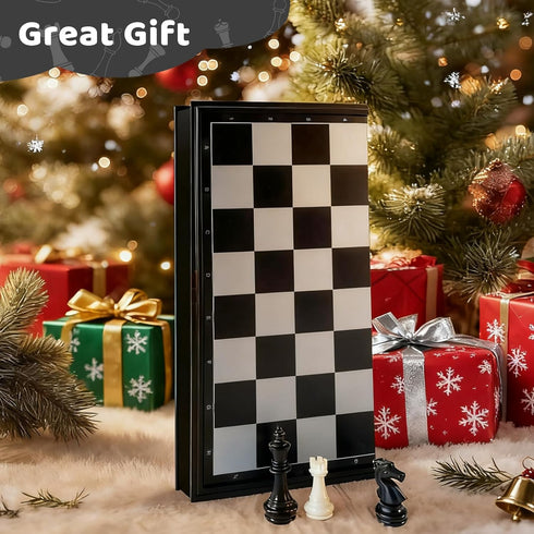 Set, 10 inch 2 Travel Chess Magnetic Chess Board with Extra Queen Portable Folding Board Chess Games for Kids, Adults