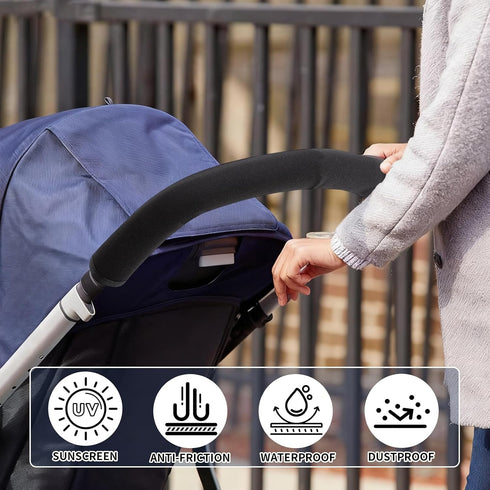 EHRGK Cover,2 Pack Stroller Handle Cover,Stroller Handlebar Pushchair Armrest Sleeve Handle Protector Covers,Universal