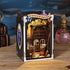 Reenovan 3D Book Nook Kit, DIY Dollhouse Miniature House with LED Bookshelf Decor Home Decor, Wooden Puzzle Craft