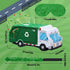 Seenelling 3D Garbage Truck Piata Trash Truck Birthday Decorations with a Blindfold and Bat for Kids Girls Boys Gift
