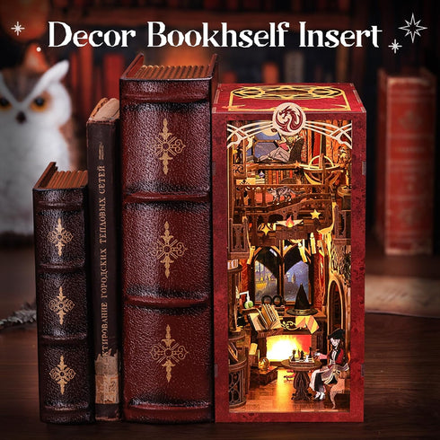 Fsolis DIY Miniature House Kit, Halloween Booknook for Adults, Decorative Bookend Alley Decor for Women Teens