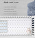 OptimaBaby 2 Count Elephant Chevron Fitted Crib Sheets, Blue