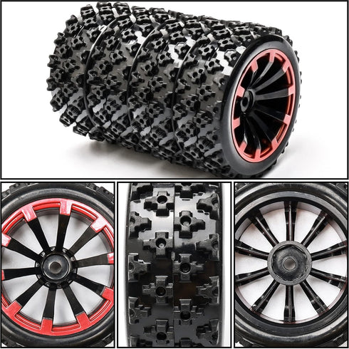 JIUWU 4-Pack Off-Road Wheels - 12mm Hex RC Wheels and Tires, High-Performance Upgrade for 1/10 RC Cars