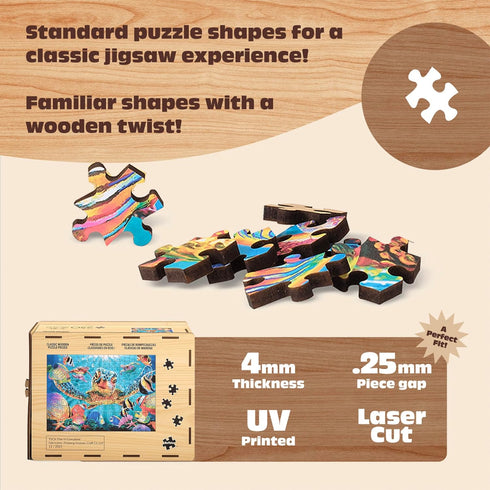 Buffalo Games Tiny Bubbles Wood Puzzle, Standard Cut Jigsaw Pieces - 250 Piece Jigsaw Puzzle
