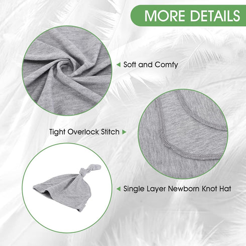iEvolve Cotton Knitted Baby Swaddle Blanket with Hat Headband Set, Newborn Swaddle Wrap 45" x 45" (Oliver Green)