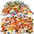 Nuanmu 100 Pieces Miniature Food Drink Bottles Toys Dollhouse Pretend Play Kitchen Cooking