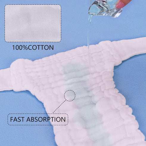6 Pack 13 Max Shape Wearable Cotton Cloth Dipper Pants for Baby Girls and Boys,Adjustable Cotton Diaper Layers