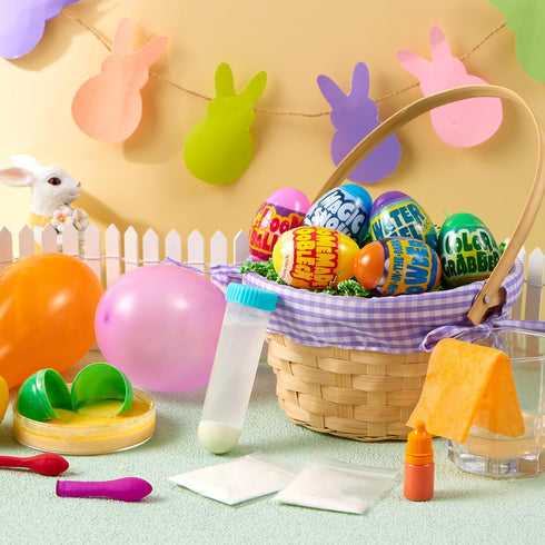 6pcs JOYIN Prefilled Easter Eggs with Toys, Plastic Eggs with Science Experiment, Basket Stuffers for Boys & Girls