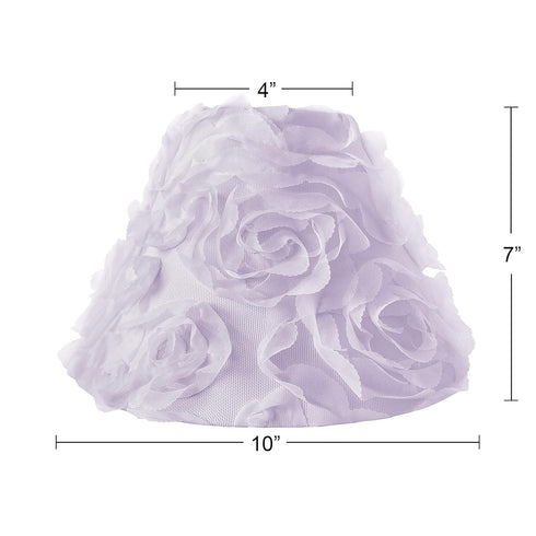 Sweet Jojo Designs Purple Floral Rose Lamp Shade - Solid Light Lavender Flower Luxurious Elegant Princess Vintage Boho
