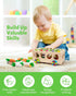 3 4 5 Coogam Montessori Fine Motor Toys for Baby Toddler, Wooden Shape Sorter Carrot Harvest Game for Easter Basket