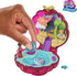 Polly Pocket Dolls & Accessories, Travel Toy with Water Play, Sparkle Beach Shell Compact with Micro Doll and Ocean Pet