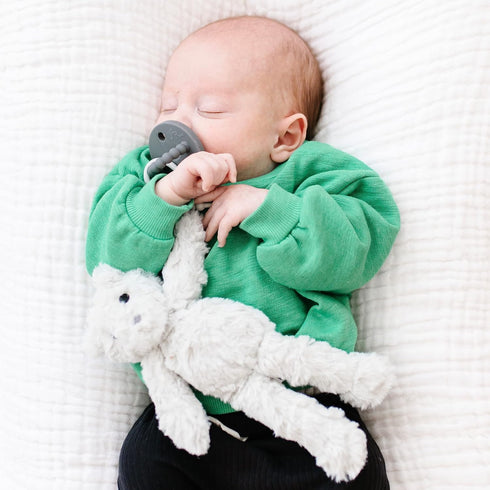 Grey Cutie Cuddle Animal Pacifier Holder by Ryan & Rose