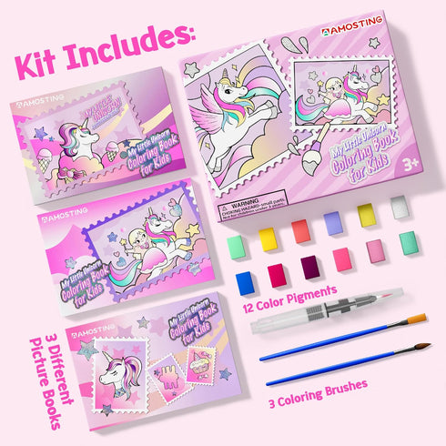 Set 3-8, AMOTING Paint with Water Coloring Books for Toddlers, Mess Free Watercolor Painting for Kids Ages Art Craft