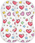 Set 1, Hearts and Stars Muslin Baby Burp Cloths of Super Soft & Absorbent Burping Rags, Cotton Burp Clothes Shower Gift