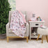 NoJo Girl Bear and Penguins White, Gray, Pink Super Soft Christmas Sherpa Baby Blanket and Security Blanket Set