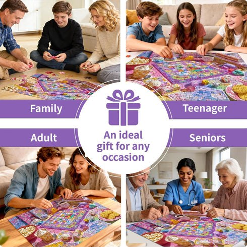 Sooluer 500 500 (20.5 15 Piece Puzzle for Adults Colorful Chessboard Jigsaw Puzzle Piece for Adults Seniors