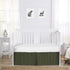 Sweet Jojo Designs Dark Green Boy Baby Crib Bed Skirt Nursery Dust Ruffle - Solid Color Hunter Forest Olive for Rustic