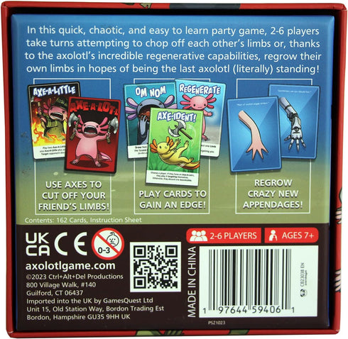 A Comical Limb-Chopping Party Game for 2-6 Players - Family Game Night Fun for Axolotl Fans Ages 7+