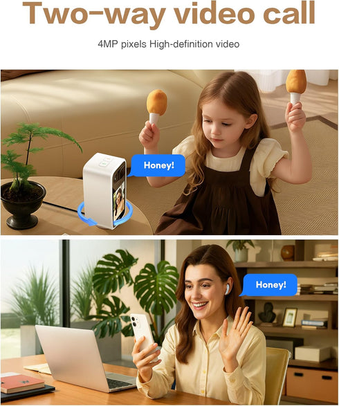 NGTeco 4MP (2.4/5GHz), 2.8" Two Way Video Calling Camera, Elderly Baby Pet Monitor HD Indoor, Dual-Band WiFi Screen