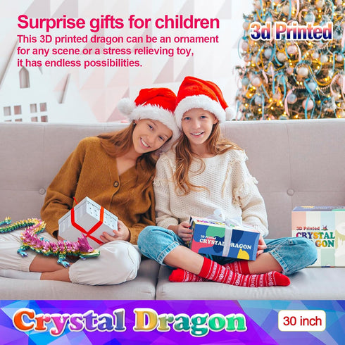 30 inch 3D Dark,3D 3-D 5-7,Desk Large Printed Dragon Glow in the Dragons Figurine Toy,Big Printed Dragon,Surprised Gift