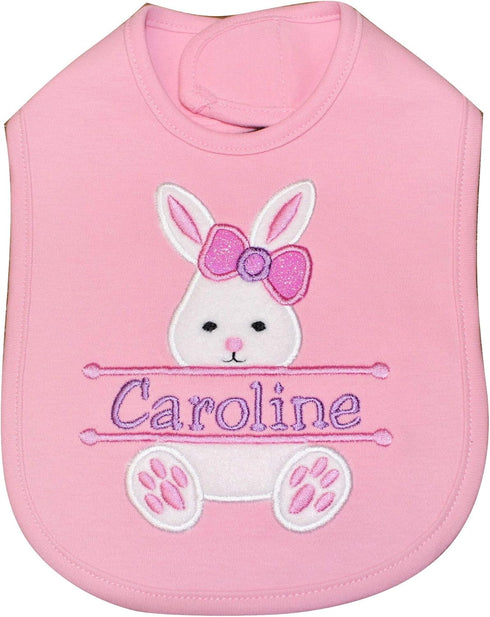 My1st Easter Bunny Bib for Baby GIRL Personalized with Baby Custom Name