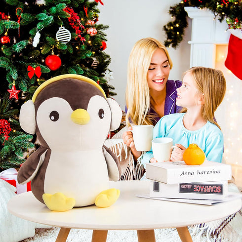 15.7" Cute Big Penguin Plush, Soft Hugging Pillow, Large Stuffed Animal Gift for Girls and Boys