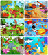 6 Pack Wooden Jigsaw Puzzles for Kids Ages 4-8, 60 Pieces Educational Learning Toys Set for Boys and Girls