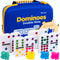 Queensell Double 9 Dominos Set for Adults and Kids with Colored Dots