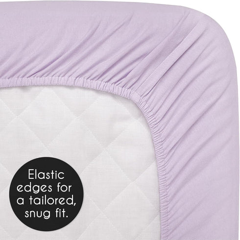 Sweet Jojo Designs Solid Lavender Purple Girl Baby Fitted Crib Sheet Infant Newborn Nursery Toddler Bed Room Standard