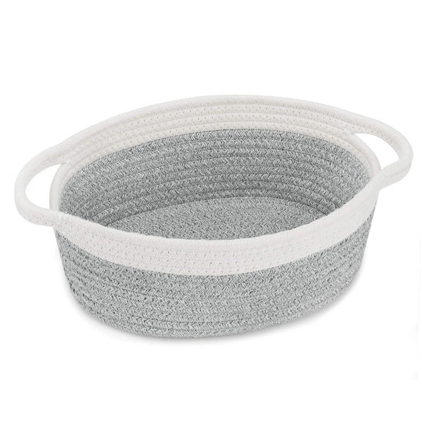 ABenkle Woven Cute Chest Box for Cat Dog Toys Storage, 12"x 8"x 5", Small Decorative Gift Basket with Handles