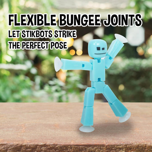 Zing StikBot Dual Pack - 2 Collectible Action Figures and Accessories for Stop Motion Animation, Ages 4+ (Ice