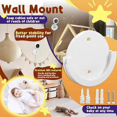 Terixe Wall Mount Compatible with Nanit Flex Multi-Stand - Round, White, Durable ABS Material, Easily Fixes The Monitor